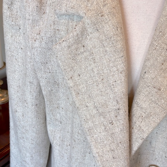 Vintage Women's Long Speckled Beige Coat - Picture 3 of 10